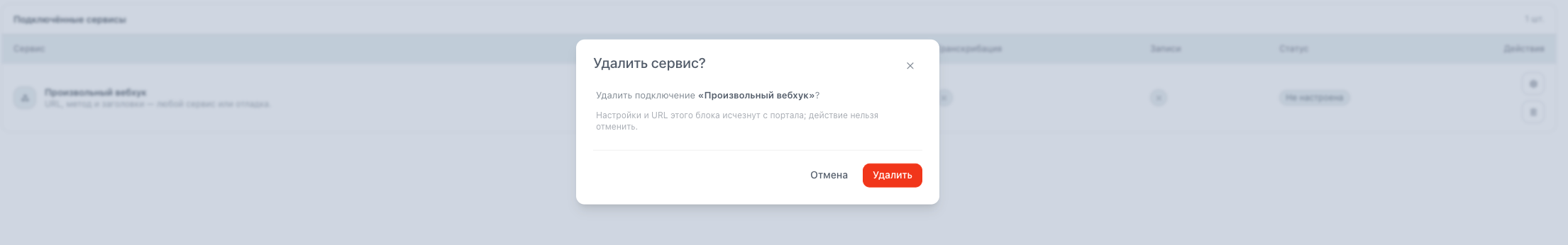 Подтверждение удаления